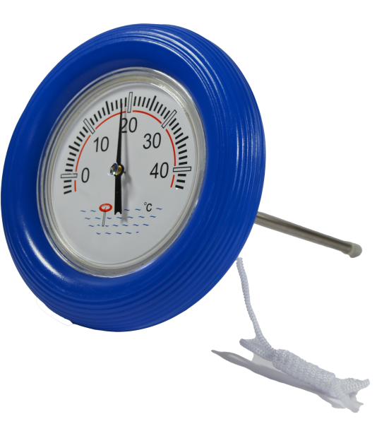 Schwimmbadthermometer mit blauem Ring